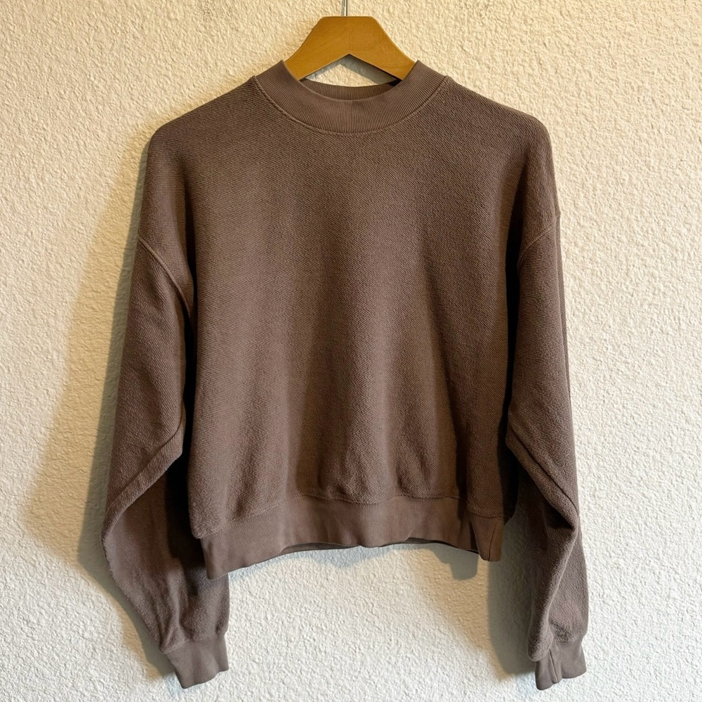 Madhappy Terrycloth Crewneck Pullover Sweatshirt Brown Unisex Size XS